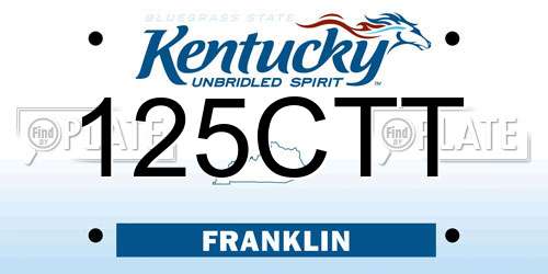 125CTT Kentucky License Plate