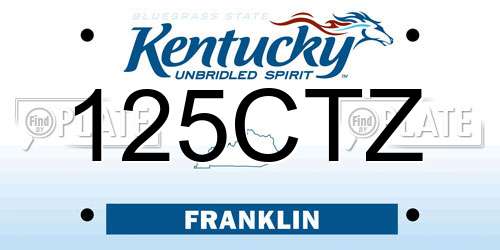 125CTZ Kentucky License Plate