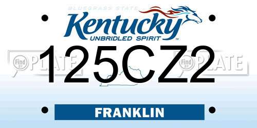 125CZ2 Kentucky License Plate