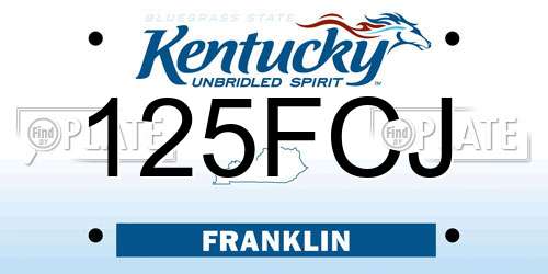 125FCJ Kentucky License Plate