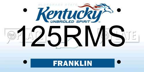 125RMS Kentucky License Plate