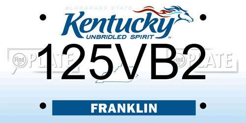 125VB2 Kentucky License Plate