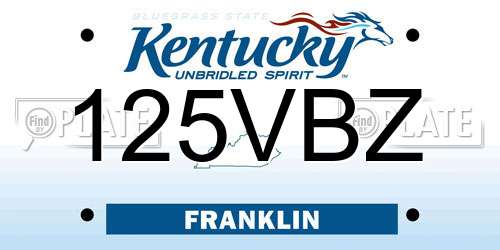 125VBZ Kentucky License Plate