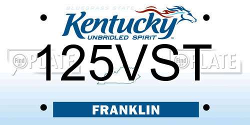 125VST Kentucky License Plate