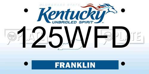 125WFD Kentucky License Plate