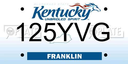 125YVG Kentucky License Plate