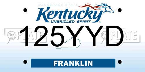 125YYD Kentucky License Plate