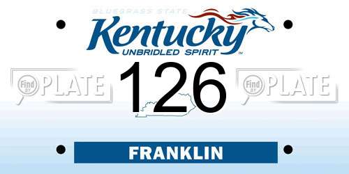 126 Kentucky License Plate