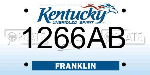 1266AB Kentucky License Plate