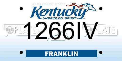 1266IV Kentucky License Plate
