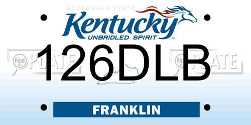 126DLB Kentucky License Plate