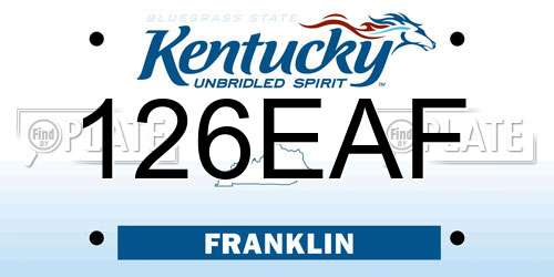 126EAF Kentucky License Plate