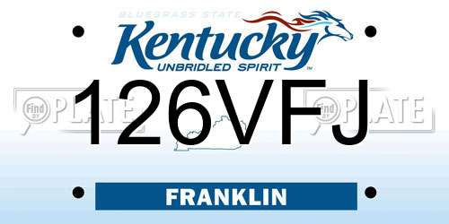126VFJ Kentucky License Plate