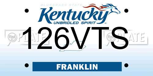 126VTS Kentucky License Plate