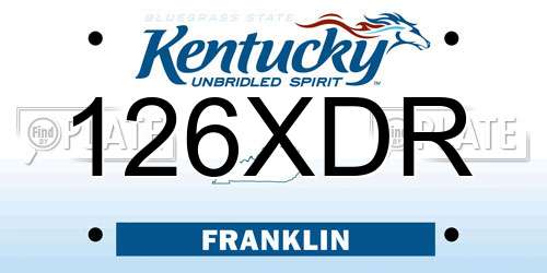 126XDR Kentucky License Plate