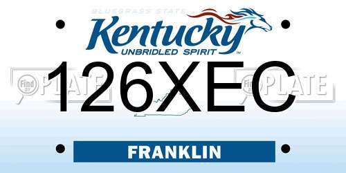 126XEC Kentucky License Plate