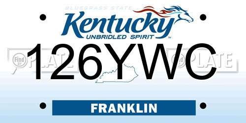 126YWC Kentucky License Plate