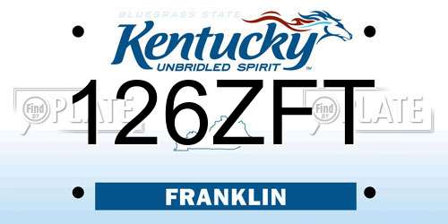126ZFT Kentucky License Plate
