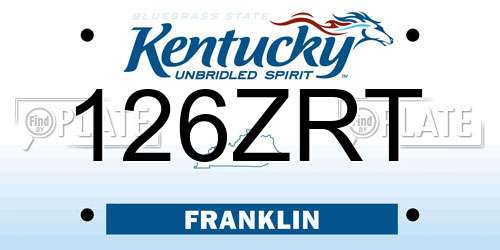 126ZRT Kentucky License Plate