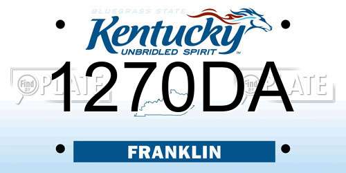 1270DA Kentucky License Plate