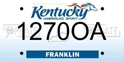 1270OA Kentucky License Plate