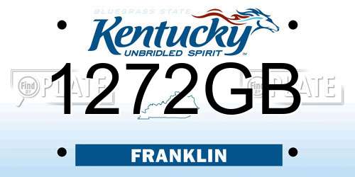 1272GB Kentucky License Plate