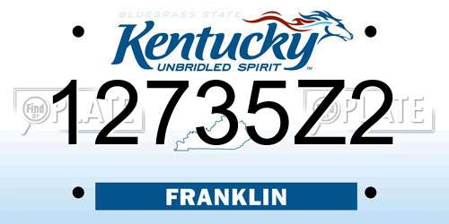 12735Z2 Kentucky License Plate