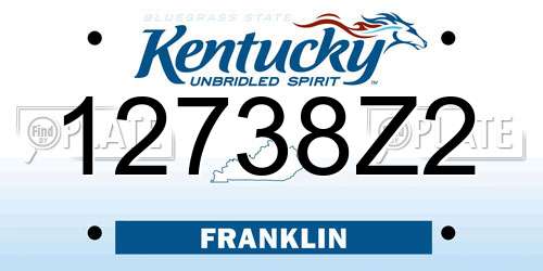 12738Z2 Kentucky License Plate