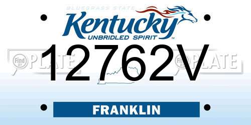 12762V Kentucky License Plate