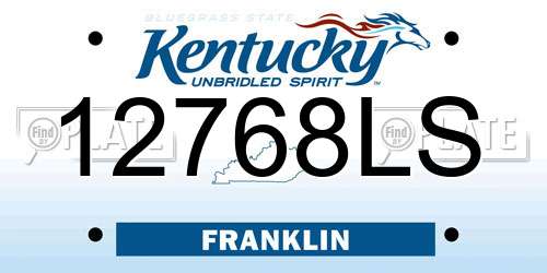 12768LS Kentucky License Plate