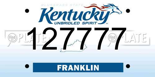 127777 Kentucky License Plate
