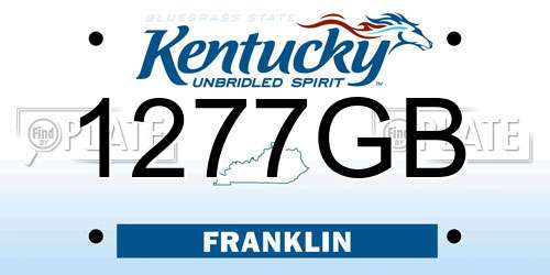 1277GB Kentucky License Plate