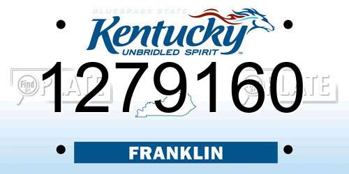 1279160 Kentucky License Plate