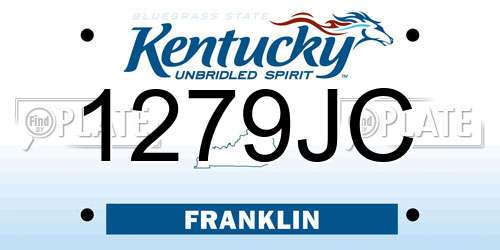 1279JC Kentucky License Plate