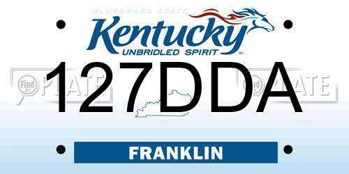 127DDA Kentucky License Plate