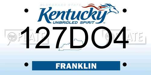 127DO4 Kentucky License Plate