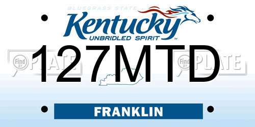 127MTD Kentucky License Plate