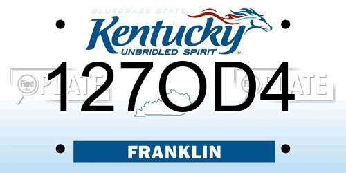 127OD4 Kentucky License Plate