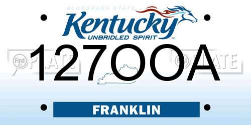 127OOA Kentucky License Plate