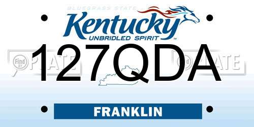 127QDA Kentucky License Plate