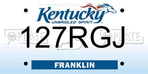 127RGJ Kentucky License Plate