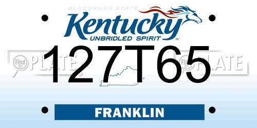 127T65 Kentucky License Plate