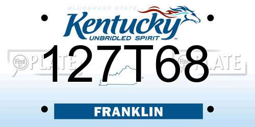 127T68 Kentucky License Plate