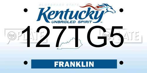 127TG5 Kentucky License Plate