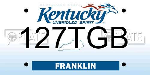 127TGB Kentucky License Plate