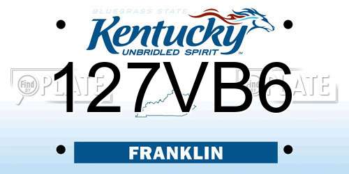 127VB6 Kentucky License Plate