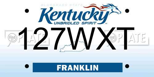 127WXT Kentucky License Plate