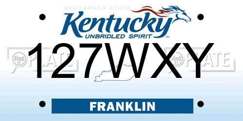 127WXY Kentucky License Plate