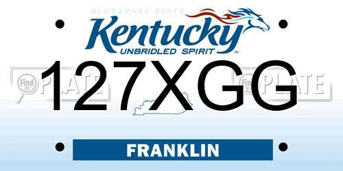 127XGG Kentucky License Plate