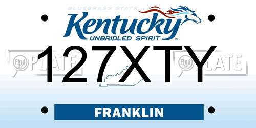 127XTY Kentucky License Plate